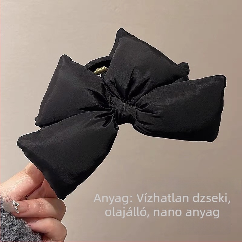 3D töltött masni hajcsat – kézzel készített, rögzítő hajcsat, koreai stílus, cápa formájú hajkiegészítő a tarkón