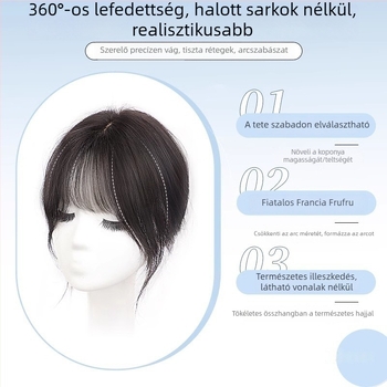 Női paróka Qi frufruval, rajzfilmszerű stílusban, magas koronával, hőálló szintetikus hajból, mechanikus kivitelezés, nem festhető