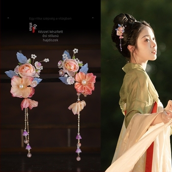 Hanfu hajdísz – virágos motívum, ötvözet anyag, Seiko felületkezelés