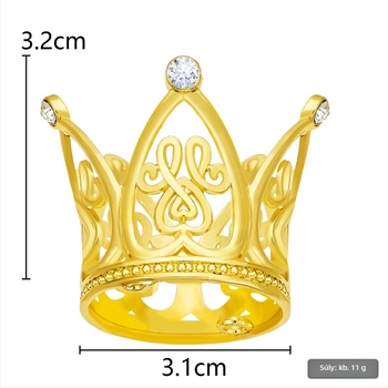 Ibaolai koronát formázó ötvözet fejfedő szív motívummal, fehér kristályokkal, rajzfilm gyerek-stílus, elektroplattálás