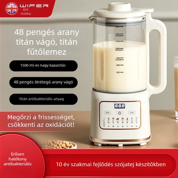 WIFER HX-DJ09 Szójaital készítő titánium bevonatú, tapadásmentes alsó fűtőlemez, 1,8 L kapacitás, antibakteriális, nincs áztatás