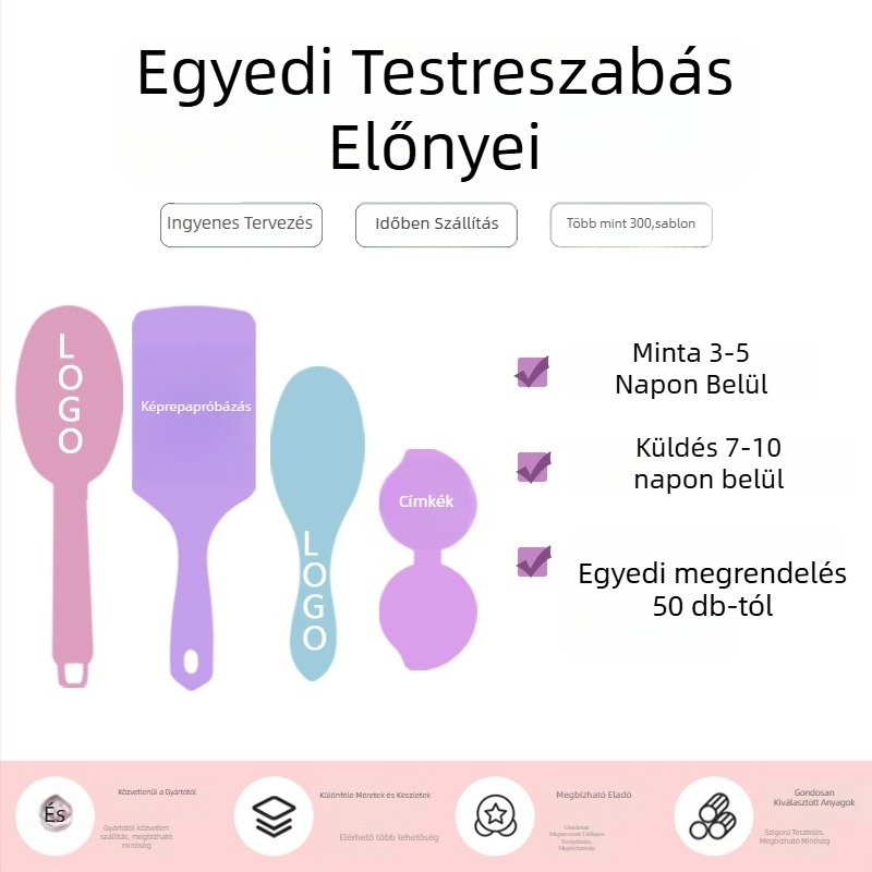 ABS masszázs fésű légpárnás, matt felület, gyerekeknek, növeli a gyökerek volumenét, simítja a hajat, magánmárka engedéllyel