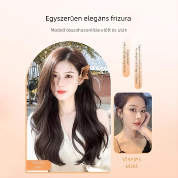 Női volumen paróka, félig kézzel varrt, kevert selyem, festés vagy dauer nélkül, nagy hullámok