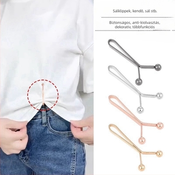 Fém fejkendő-clip, U-alakú, etnikus női kiegészítő, gyémánt betéttel, elektroplakálás