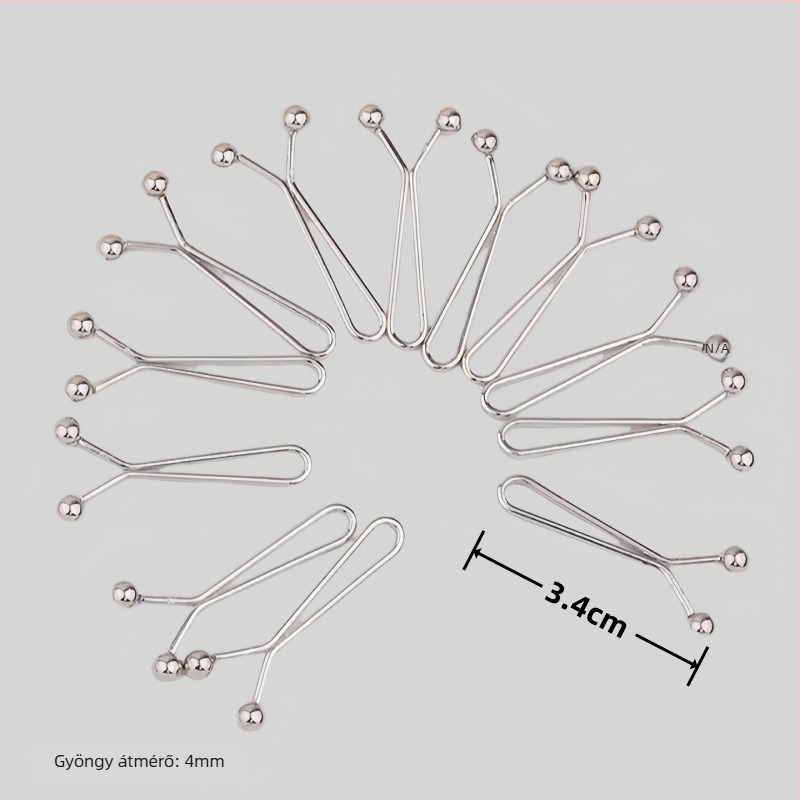 Fém fejkendő-clip, U-alakú, etnikus női kiegészítő, gyémánt betéttel, elektroplakálás
