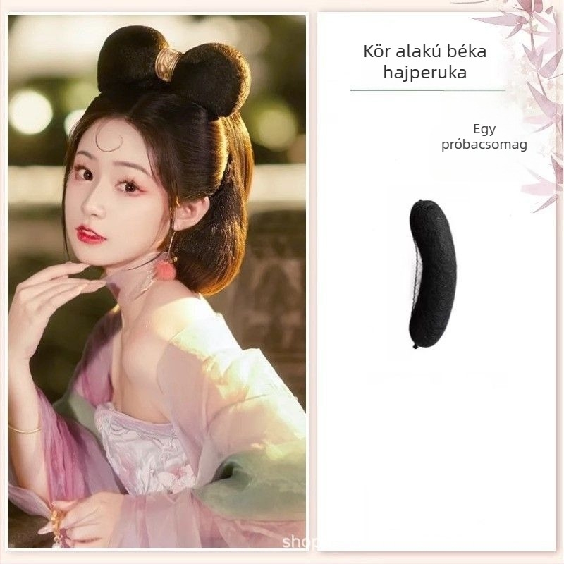 Hanfu etnikai paróka konty, magas hőmérsékletű huzalból, közepes hosszúságú, modell DJ01, etnikus stílus