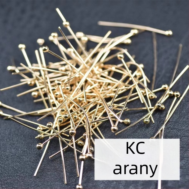 Réz gyöngyös tű gömbfejjel – ékszerész tű DIY használatra, 10 000 darabos csomag