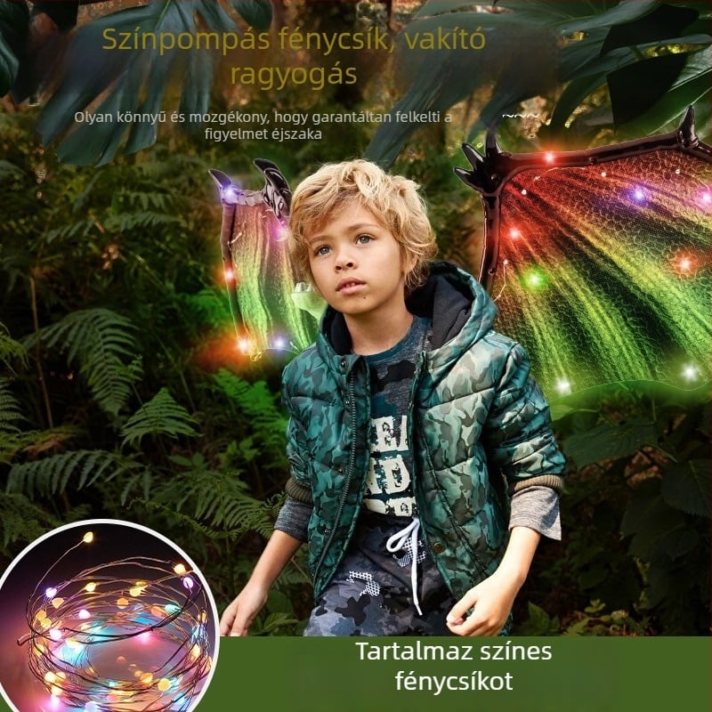 Fiúknak szóló elektromos dinoszaurusz szárnyak játék mozgó ízületekkel, fényekkel és zenével