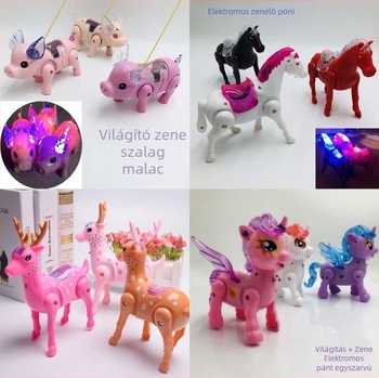 Xue Qun világító húzható malac játék — műanyag, 4–6 éveseknek