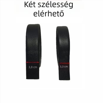 Férfi kétoldalas öv valódi bőrből, felső réteg marhabőrrel, tűs csattal, 2–4 cm szélesség, kézzel készített, minimalistikus és elegáns üzleti öv