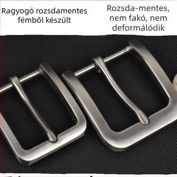Unisex rozsdamentes acél övcsat téglalap alakú tűcsattal, bőrszíjakhoz