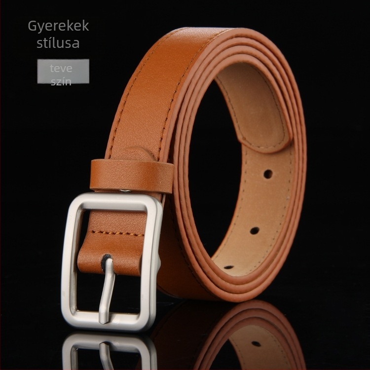 PU bőröv gyerekeknek, csattal ötvözet, zárás tűcsattal