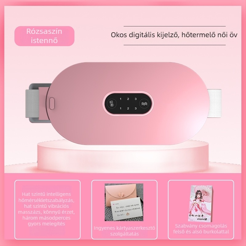 Akkumulátoros elektromos fűtésű hasi öv, modell 961S, infravörös terápia, vezeték nélküli távirányítás, 40-65°C tartomány