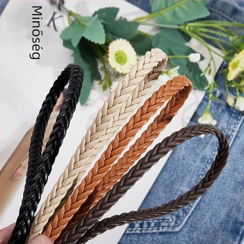 Szövött derékszíj ötvözetű tűzcsapos csattal – minimalistikus, elegáns stílus