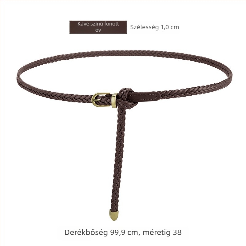Szövött derékszíj ötvözetű tűzcsapos csattal – minimalistikus, elegáns stílus