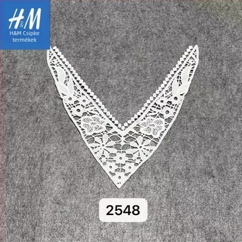 DIY gallér vízben oldódó hímzett csipkéből – lyukasztott mintázatú, ruhákhoz való sokoldalú gallér