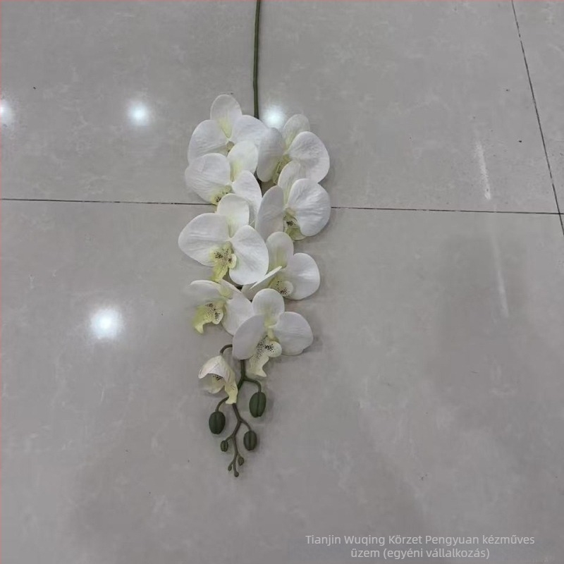 9-ágú Phalaenopsis orchidea, 3D nyomtatott felülettel, műanyag és selyem virágok, esküvői dekorációhoz, rekvizítként fotózásra és otthoni dekorációhoz