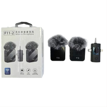 F11 Lavalier mikrofon - 2-csatornás, beépített 300-500 mAh akkumulátor, üzemidő 3-6 óra