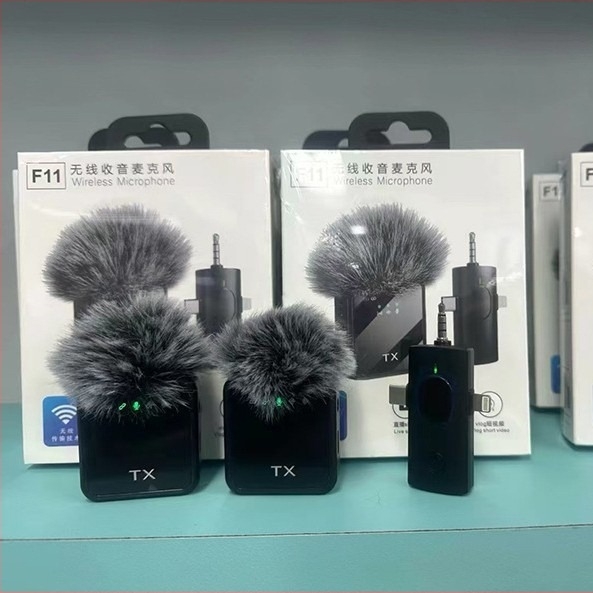 F11 Lavalier mikrofon - 2-csatornás, beépített 300-500 mAh akkumulátor, üzemidő 3-6 óra