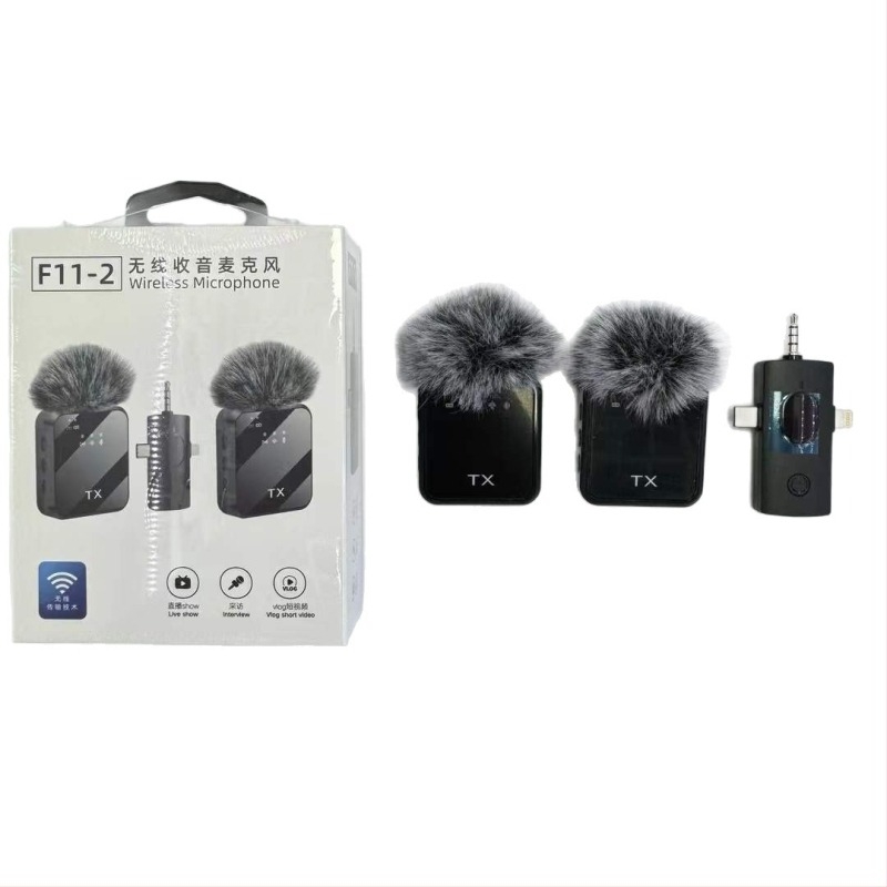 F11 Lavalier mikrofon - 2-csatornás, beépített 300-500 mAh akkumulátor, üzemidő 3-6 óra