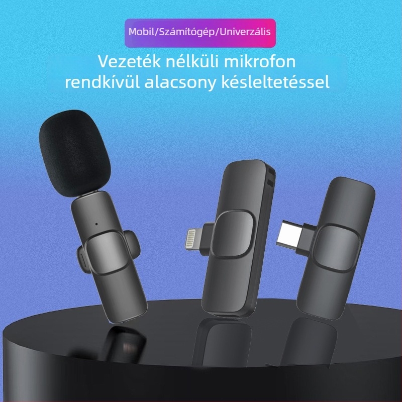 J3 vezeték nélküli lavalier mikrofon élő közvetítéshez és videófelvételhez zajcsökkentéssel