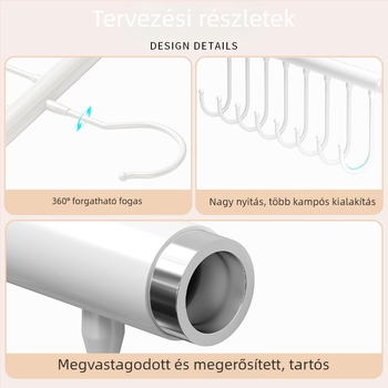 Fém ruhafogasokkal ellátott állvány — modern minimál stílus, teherbírás 3–5 kg