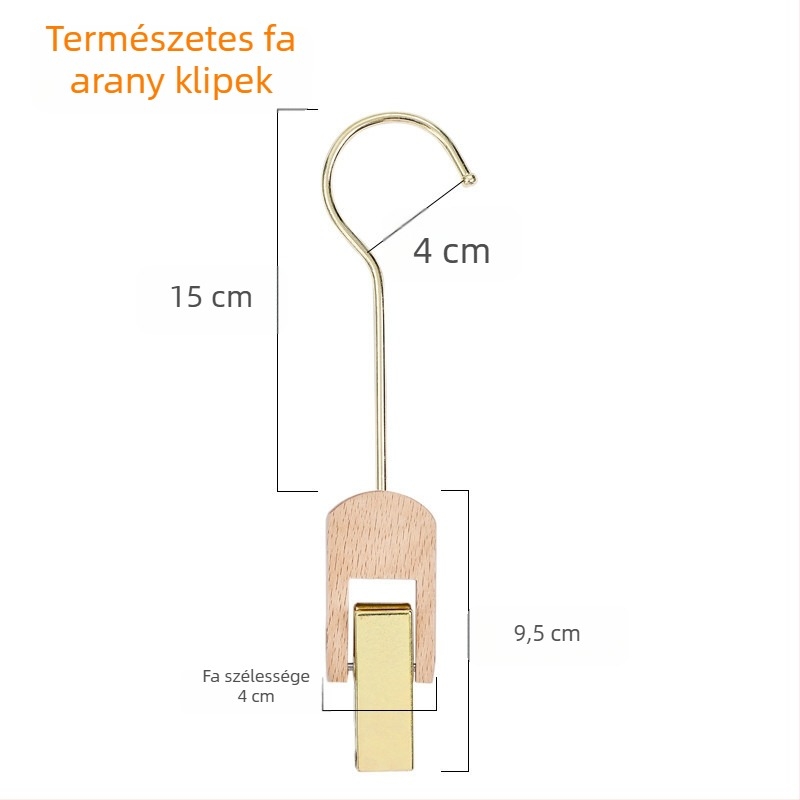 Fából készült tároló klip S-alakú akasztóval sálakhoz, Encordo Mz-jz001