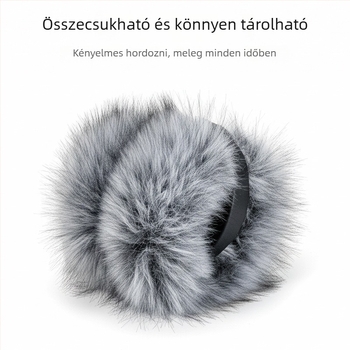 Plüss összecsukható fülmelegítők nőknek, monokróm mintázat, koreai egyszerű stílus, melegen tart téli–tavaszi–őszi szezonban