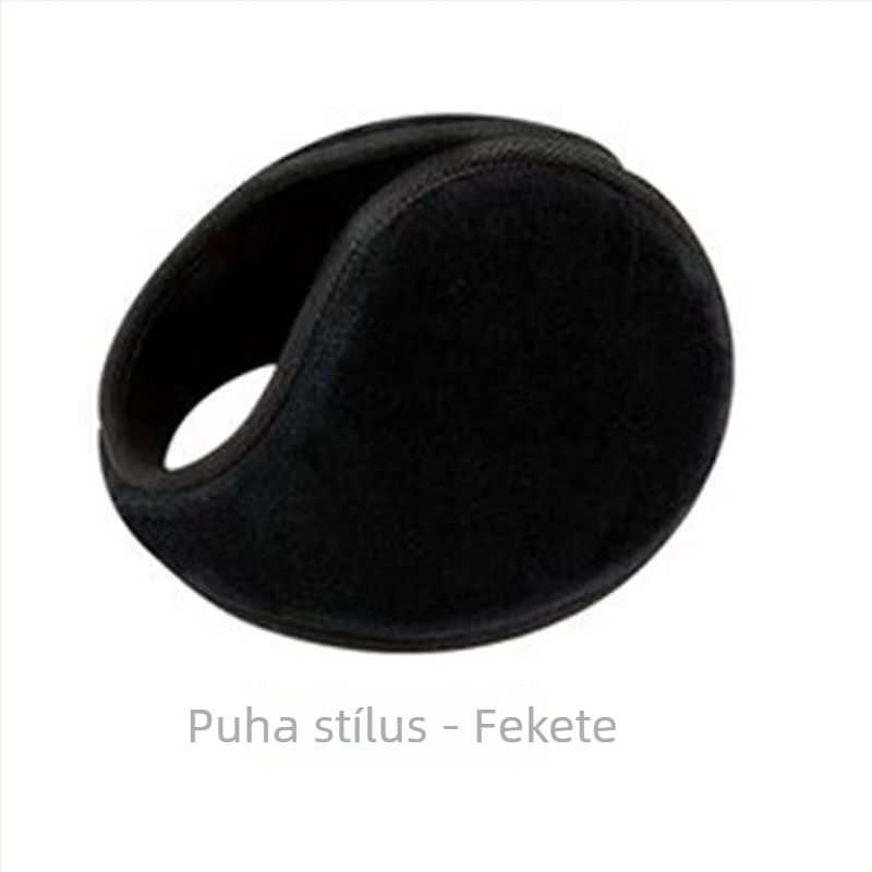 Juji plüss fülmelegítő – hátulról viselve, univerzális stílus, monokróm minta, melegen tart