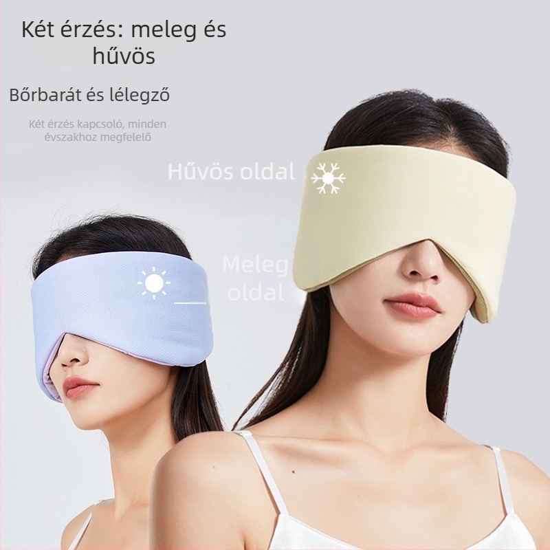 Két az egyben alvó szem- és fülmaszk – ebédszünetre, uniszex, könnyű és zajcsökkentő, anyagok: ice silk és Bird's Eye szövet