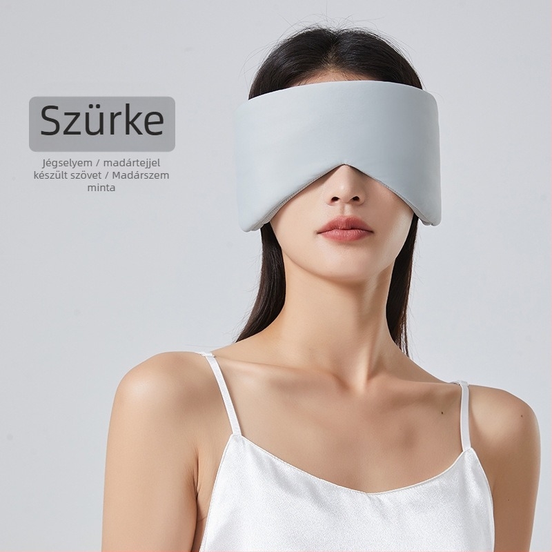 Két az egyben alvó szem- és fülmaszk – ebédszünetre, uniszex, könnyű és zajcsökkentő, anyagok: ice silk és Bird's Eye szövet