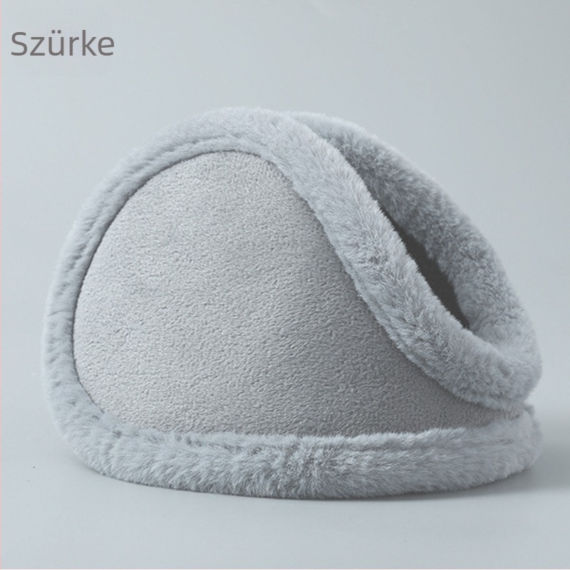 Téli plüss fülvédő, uniszex, hátsó hordozás, monokróm, meleg