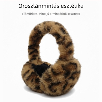 Női leopard mintás plüss fülvédő, téli meleg és fülvédő védelem