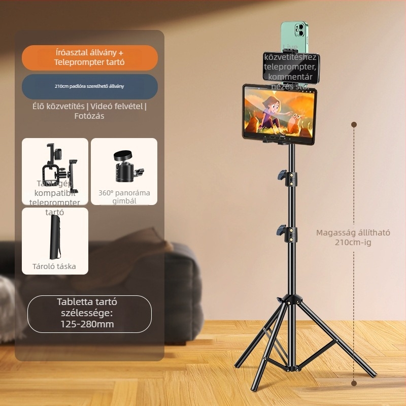 Légzsákos telefon-tartó teleprompterhez – fém, IP-védelem
