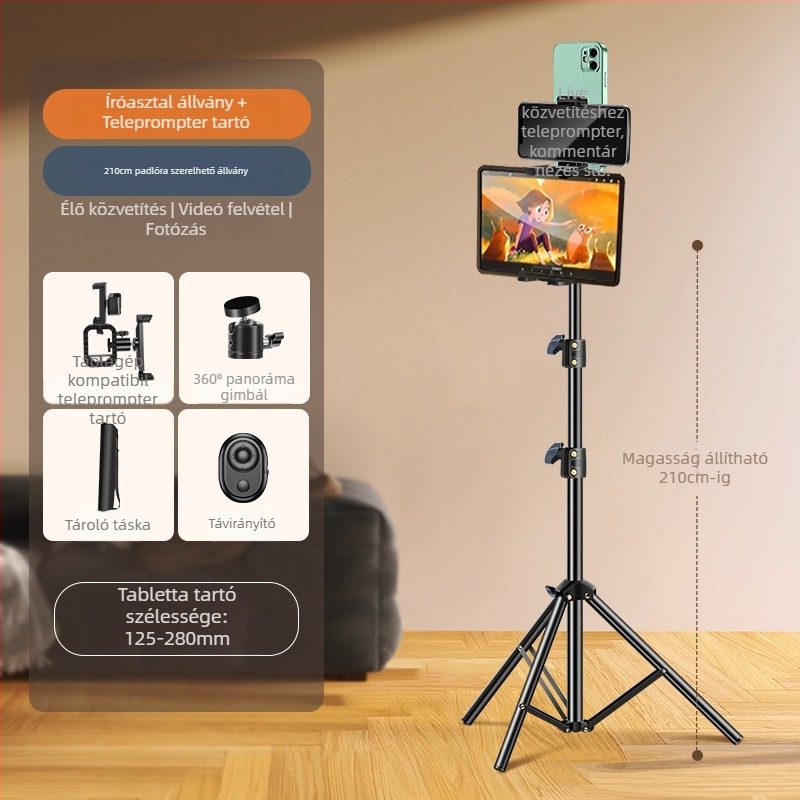 Légzsákos telefon-tartó teleprompterhez – fém, IP-védelem
