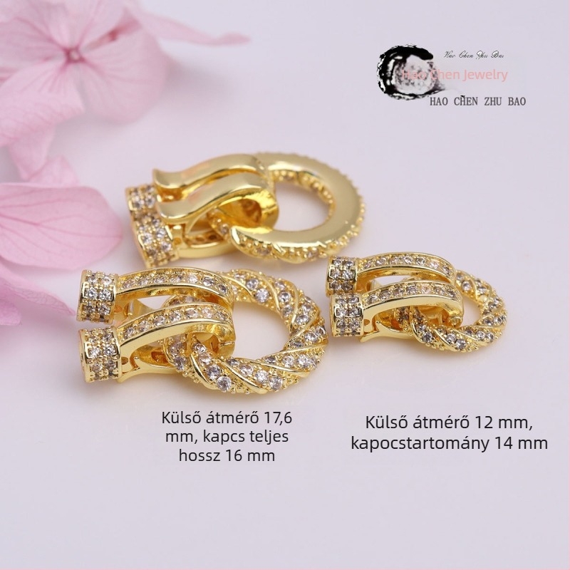 Nyaklánc zár Cable Knit réz, elektropácolás, K082, Haochen (Réz; Cable Knit; Elektropácolás; K082; Haochen)