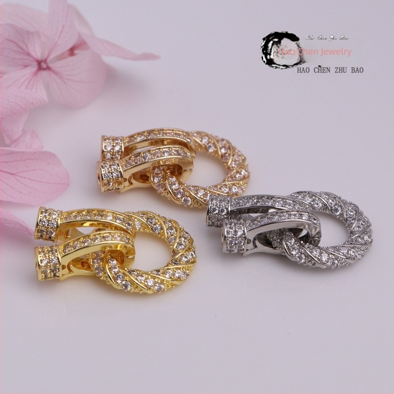 Nyaklánc zár Cable Knit réz, elektropácolás, K082, Haochen (Réz; Cable Knit; Elektropácolás; K082; Haochen)