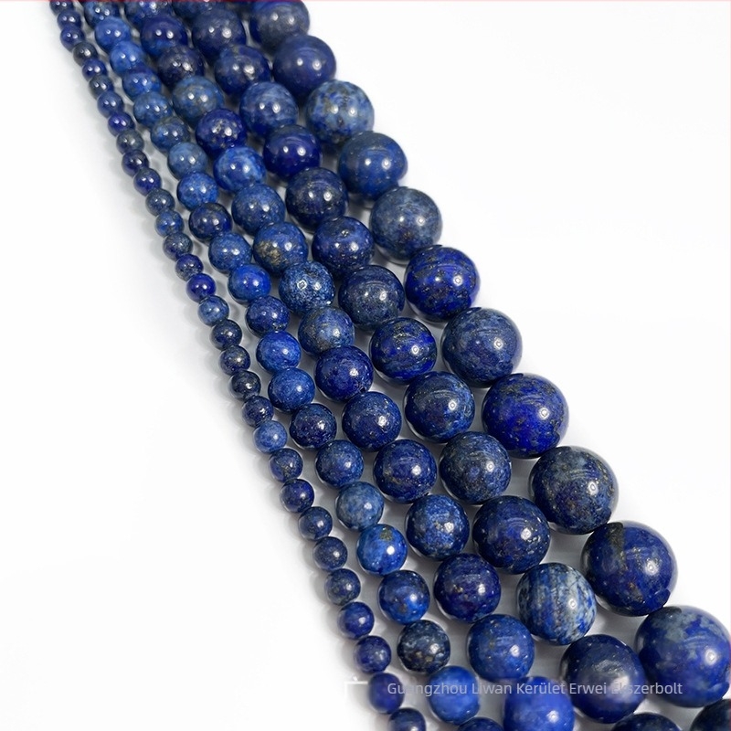 7A természetes lápisz lazuli kerek gyöngyök DIY karkötőhöz