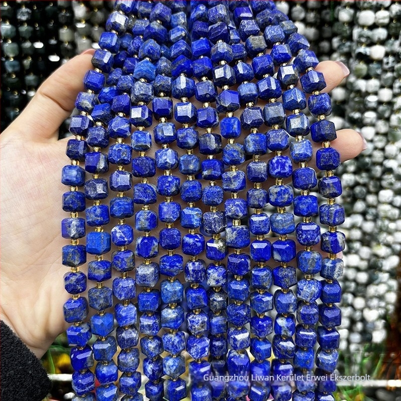 7A természetes lápisz lazuli kerek gyöngyök DIY karkötőhöz