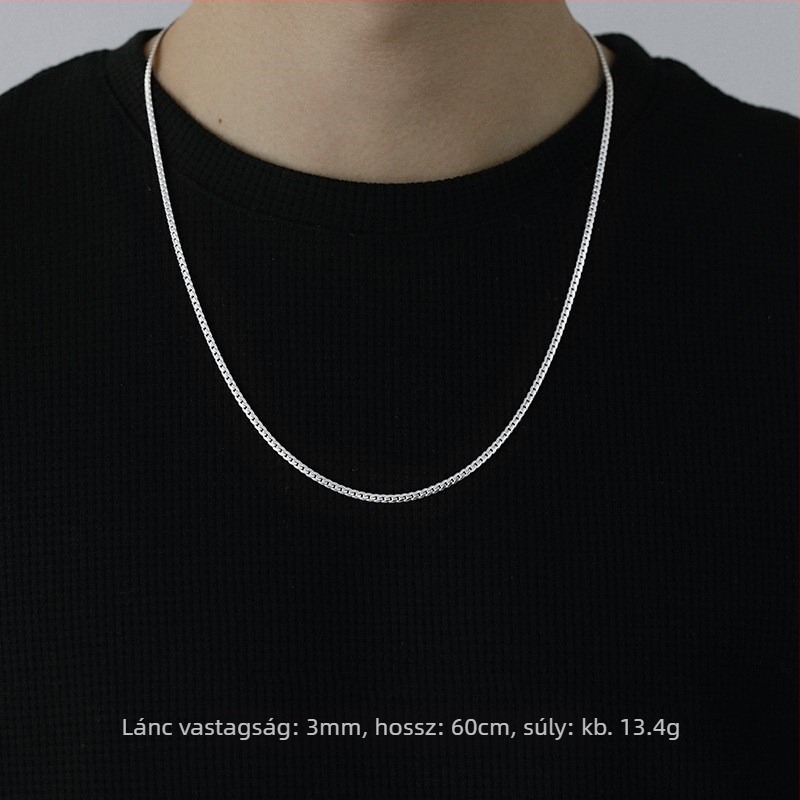 Uniszex 925 ezüst Kubai lánc nyaklánc ezüst medállal