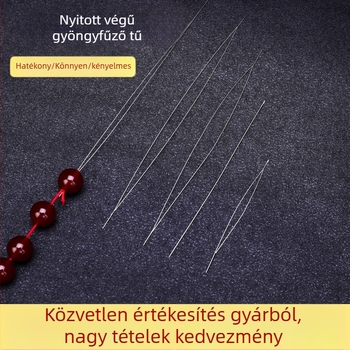 Gyöngyfűző tű, rozsdamentes acél, elektroplating bevonat, nyolc szem mintázat, kínai stílus