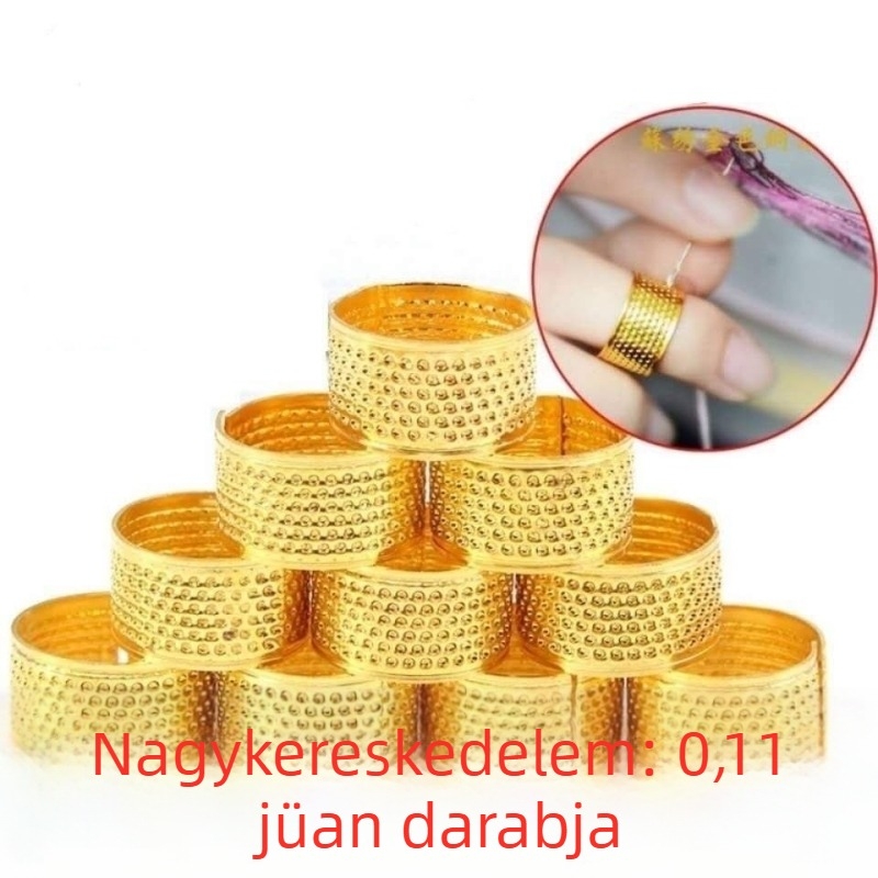 Sewing thimble set – metal thickened thimble, ring and hoop, needle presser, home sewing tool, cute style