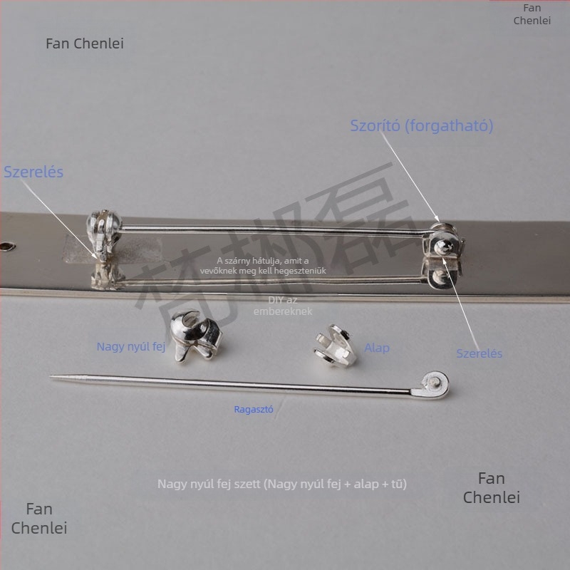 S925 ezüst nyuszifej kitűző DIY, tükröshéjas felület, kód Tkcyjqph, származás Guangzhou
