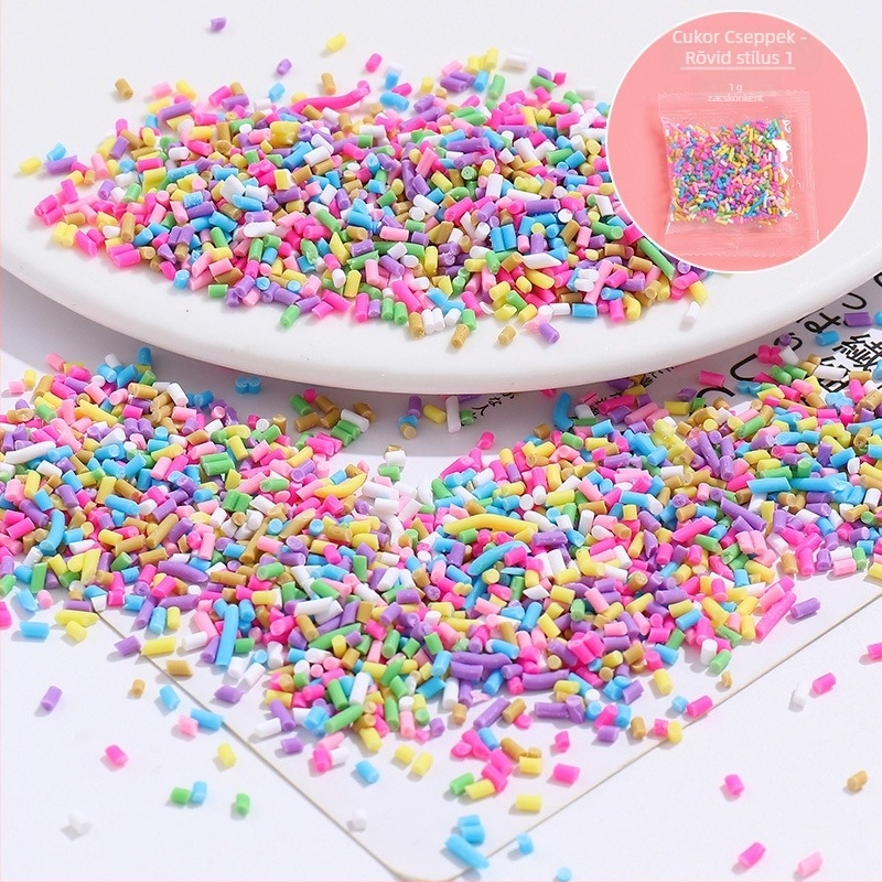 DIY ékszerkészítő kiegészítők - Szimulált cukorgolyók puha agyagban, cukor tűk, 500 g csomag