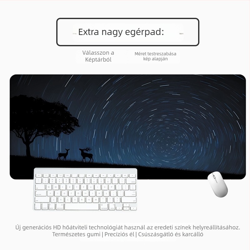 Nagy vastag asztali egérpad vektoros táj-karikatúra dizájnnal, csúszásmentes és foltálló