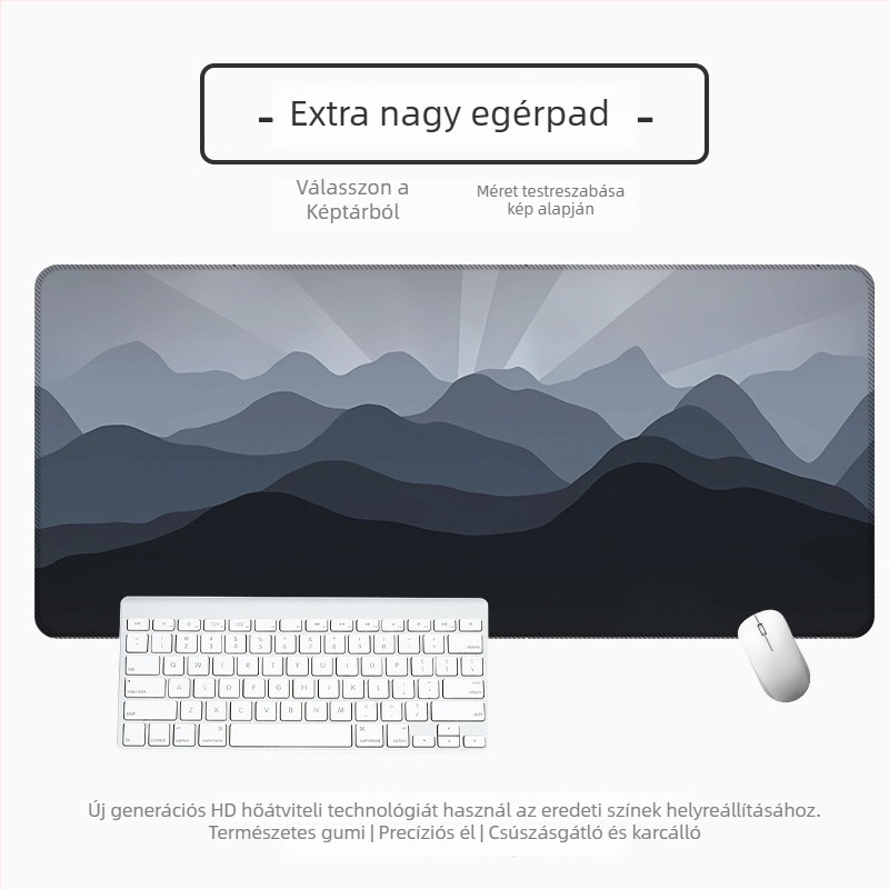 Nagy vastag asztali egérpad vektoros táj-karikatúra dizájnnal, csúszásmentes és foltálló