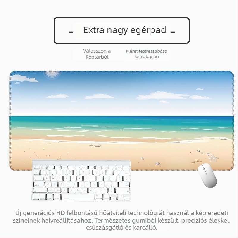 Nagy vastag asztali egérpad vektoros táj-karikatúra dizájnnal, csúszásmentes és foltálló