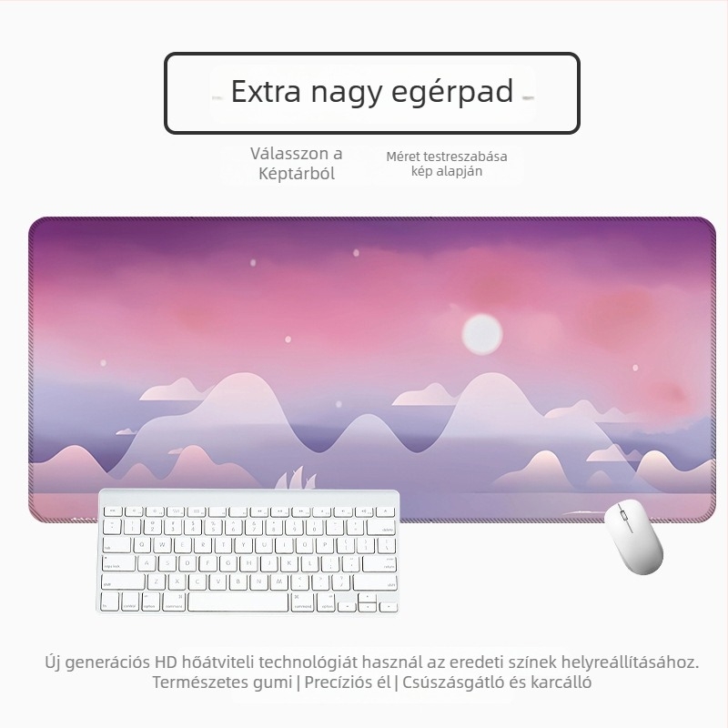 Nagy vastag asztali egérpad vektoros táj-karikatúra dizájnnal, csúszásmentes és foltálló