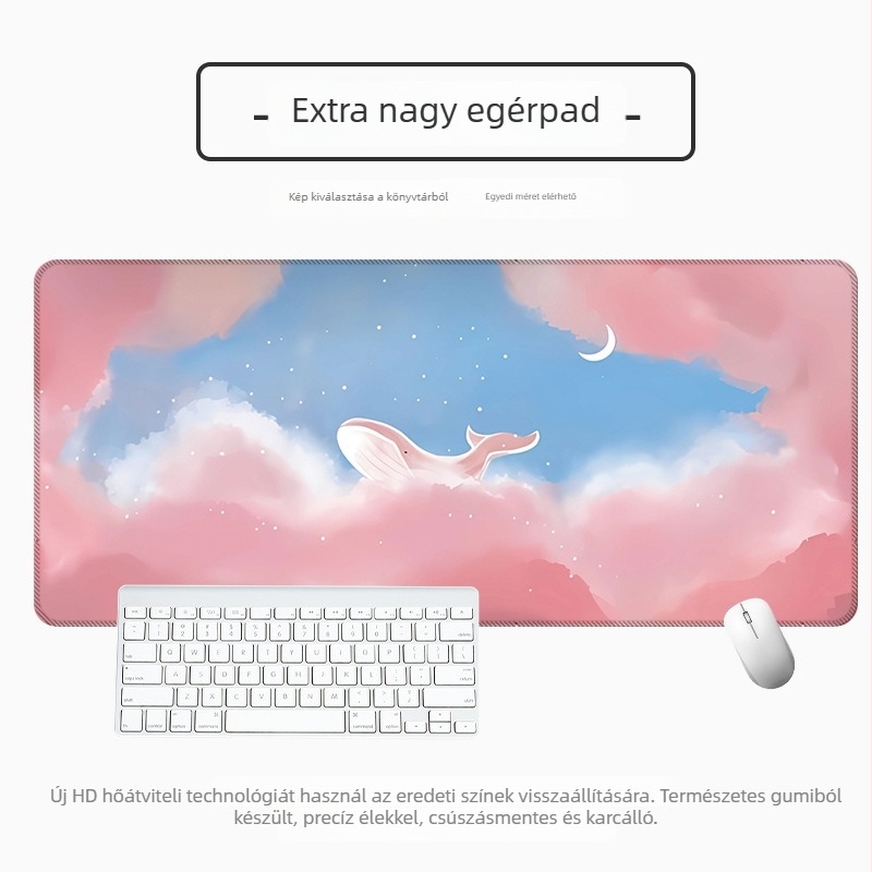 Nagy vastag asztali egérpad vektoros táj-karikatúra dizájnnal, csúszásmentes és foltálló