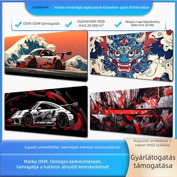 Nagy méretű e-sport egérpad, csúszásmentes természetes gumi, hőtranszfer nyomtatás, egyoldalas, logó testreszabható